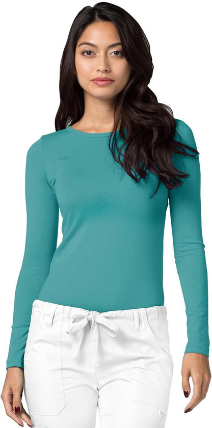 Adar Underscrubs for Women 2 Pack - Long Sleeve Underscrub Comfort Tee
